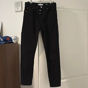 Re/Done Black Skinny Ankle Jeans - 27